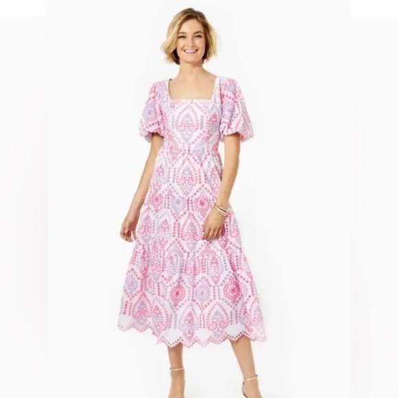 Lilly Pulitzer Dresses & Skirts - Lilly pulitzer eyelet midi dress size 4